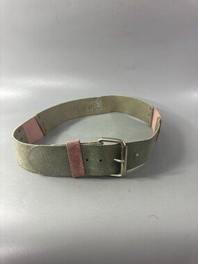 Ram Bicolor Suede Leather Belt, Women's Size S